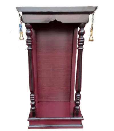 16 Bell Open Ambalam solid wood temple for placing idols and pooja items