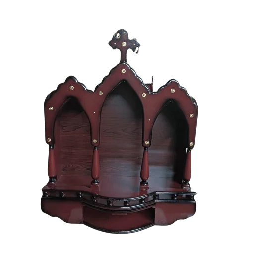 3 Partition MDF Roopakoodu for home altar to hold religious items and sacred décor