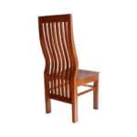 Flow Back Teak Palaka Dining Chair with natural teak finish