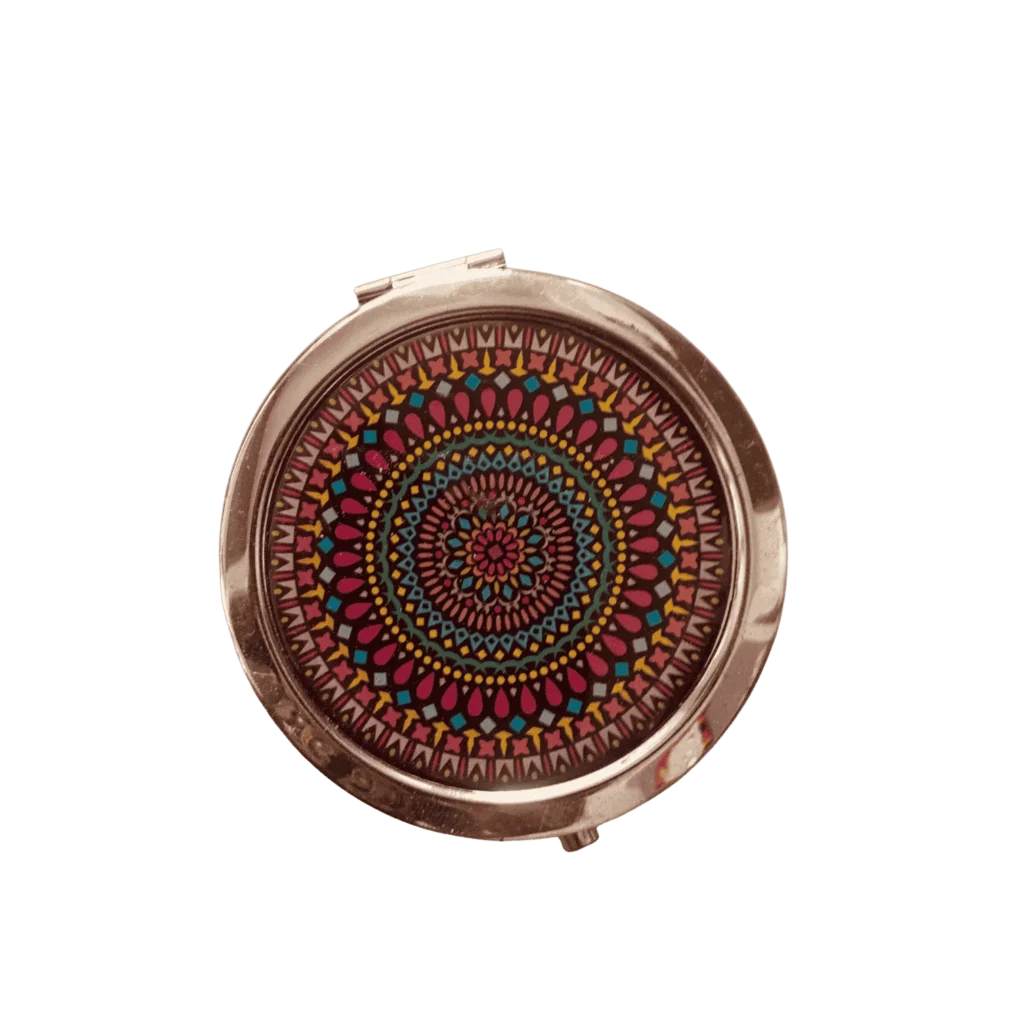 Fancy Round Travel Mirror designed for clear reflection in a compact form
