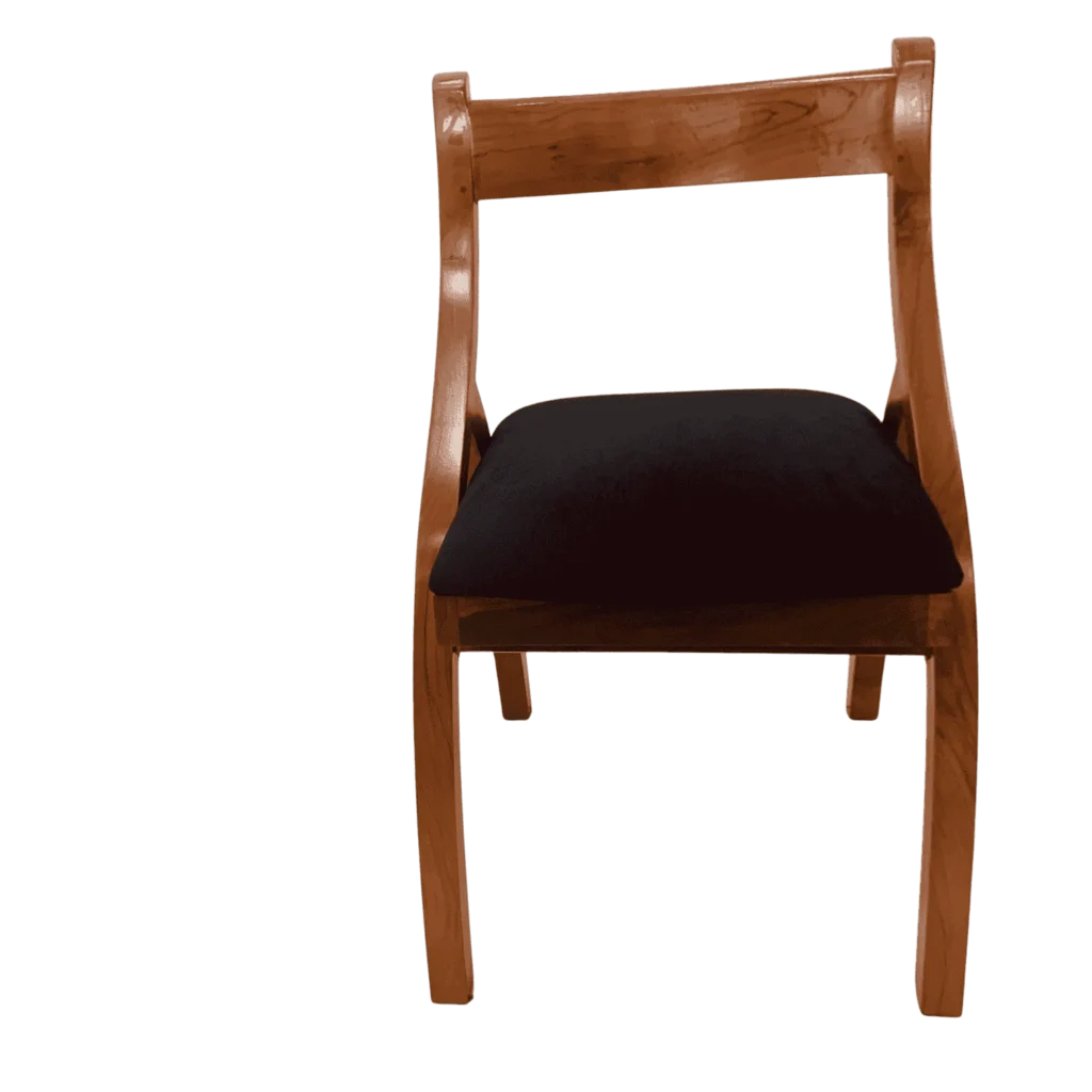 Handcrafted Inverted V Teak Cushion Dining Chair designed for modern interiors
