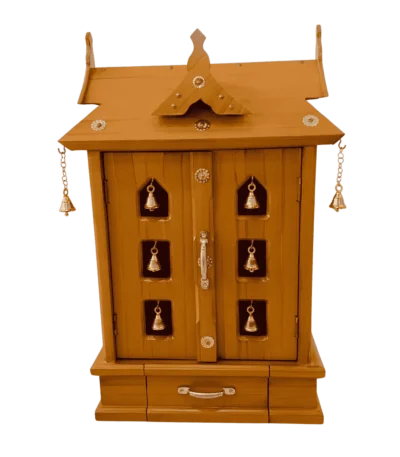 6 Bell Ambalam classic wooden pooja structure for idols and lamps