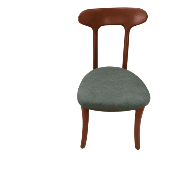 Curving Mahogany Cushion Dining Chair with cushioned seat for comfortable dining