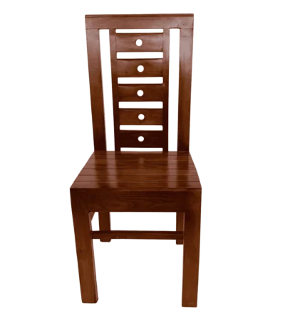 Solid wood One Hole Acacia Palaka Dining Chair with natural acacia finish