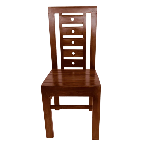 Solid wood One Hole Acacia Palaka Dining Chair with natural acacia finish
