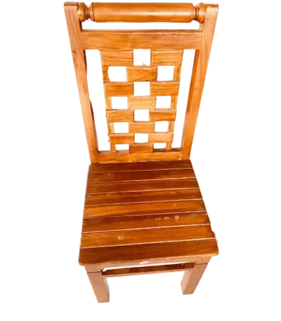 Biscuit Katta Chapathi Teak Palaka Dining Chair made from solid teak wood