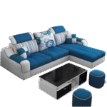 PillowGrid Full Cover Corner Sofa Set 2+Diwan for modern living room interiors