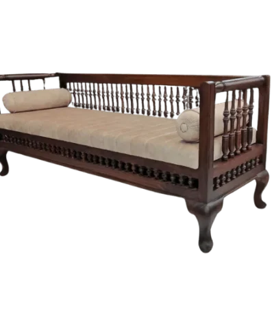 Craddle Style Teak Diwan Cot adds a graceful, traditional touch to home interiors