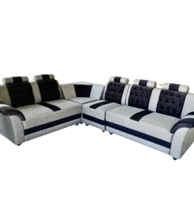 Jute Backrest Full Cover Corner Sofa Set 2+2+1 for modern living room interiors