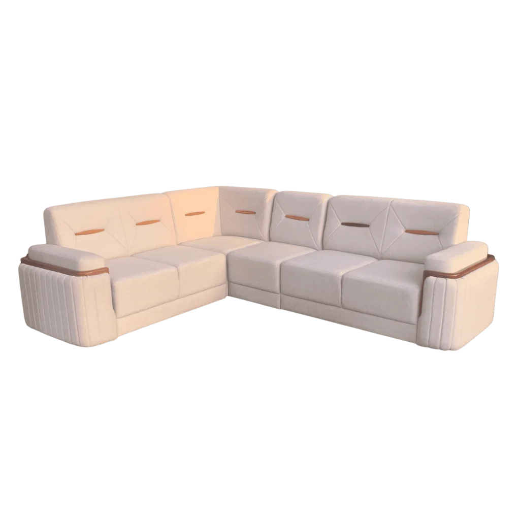 Pearl Cloud Full Cover Corner Sofa Set 2+2+1