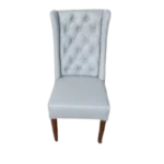 Diagonal Teak Leather Dining Chair for modern dining table setups