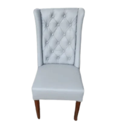 Diagonal Teak Leather Dining Chair for modern dining table setups