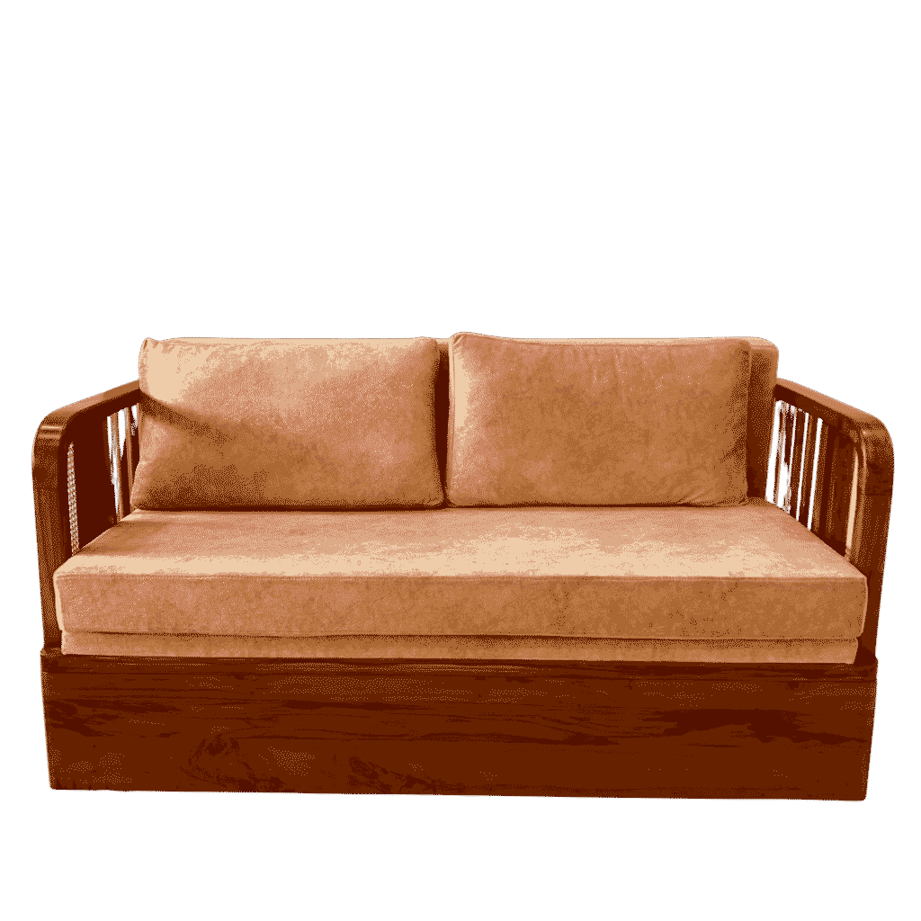 Cane Teak Sofa Bed 5Ft crafted for elegant and space-efficient living rooms