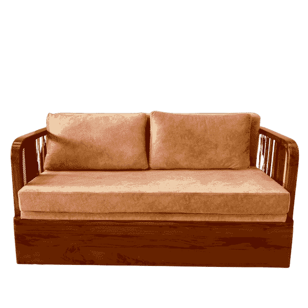 Cane Teak Sofa Bed 5Ft crafted for elegant and space-efficient living rooms