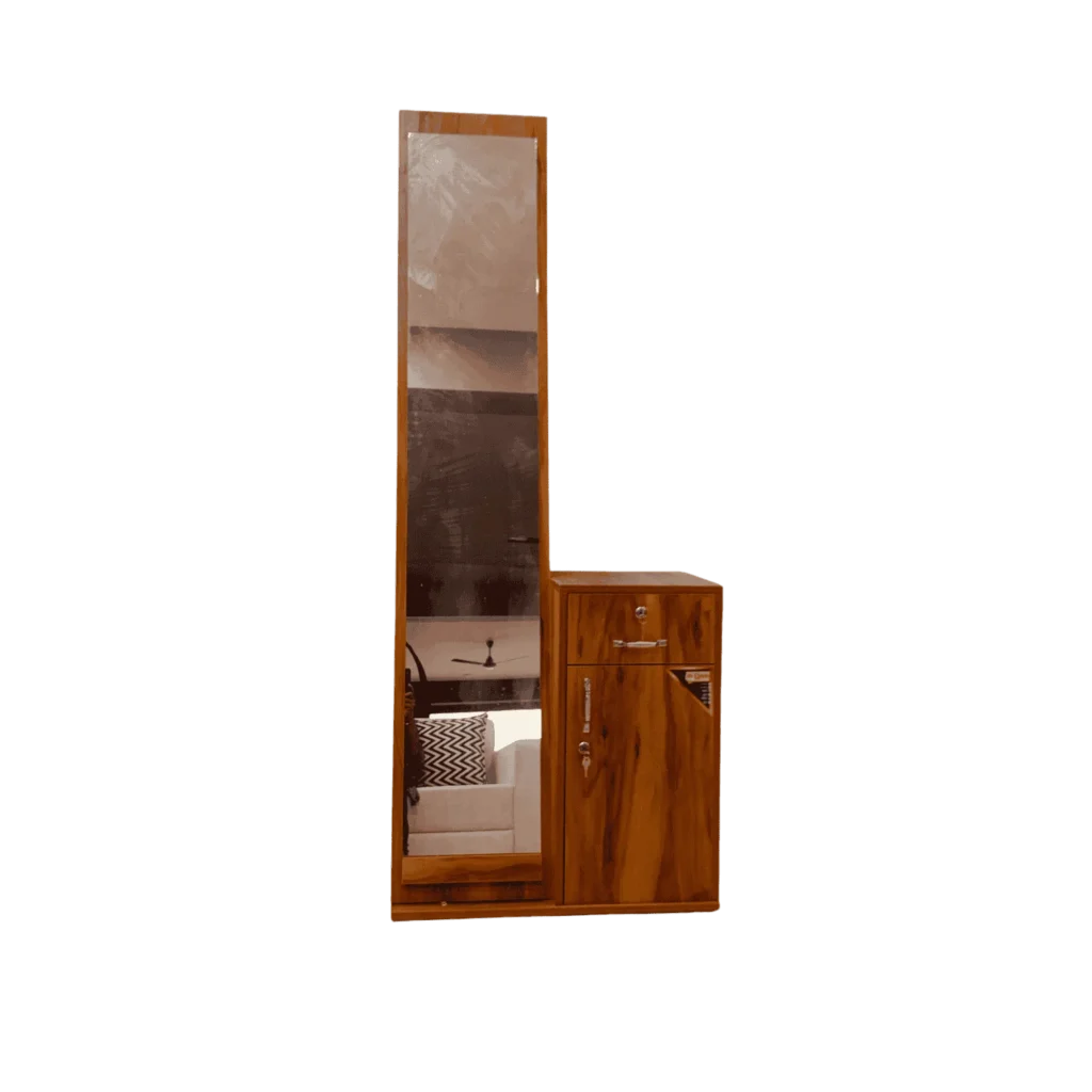 Full Mirror Particle Board Dressing Table this dressing table offers a complete head-to-toe view.
