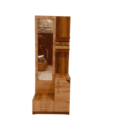 Stepped Particle Board Dressing Table effortless with a full mirror and a sleek particle board finish.