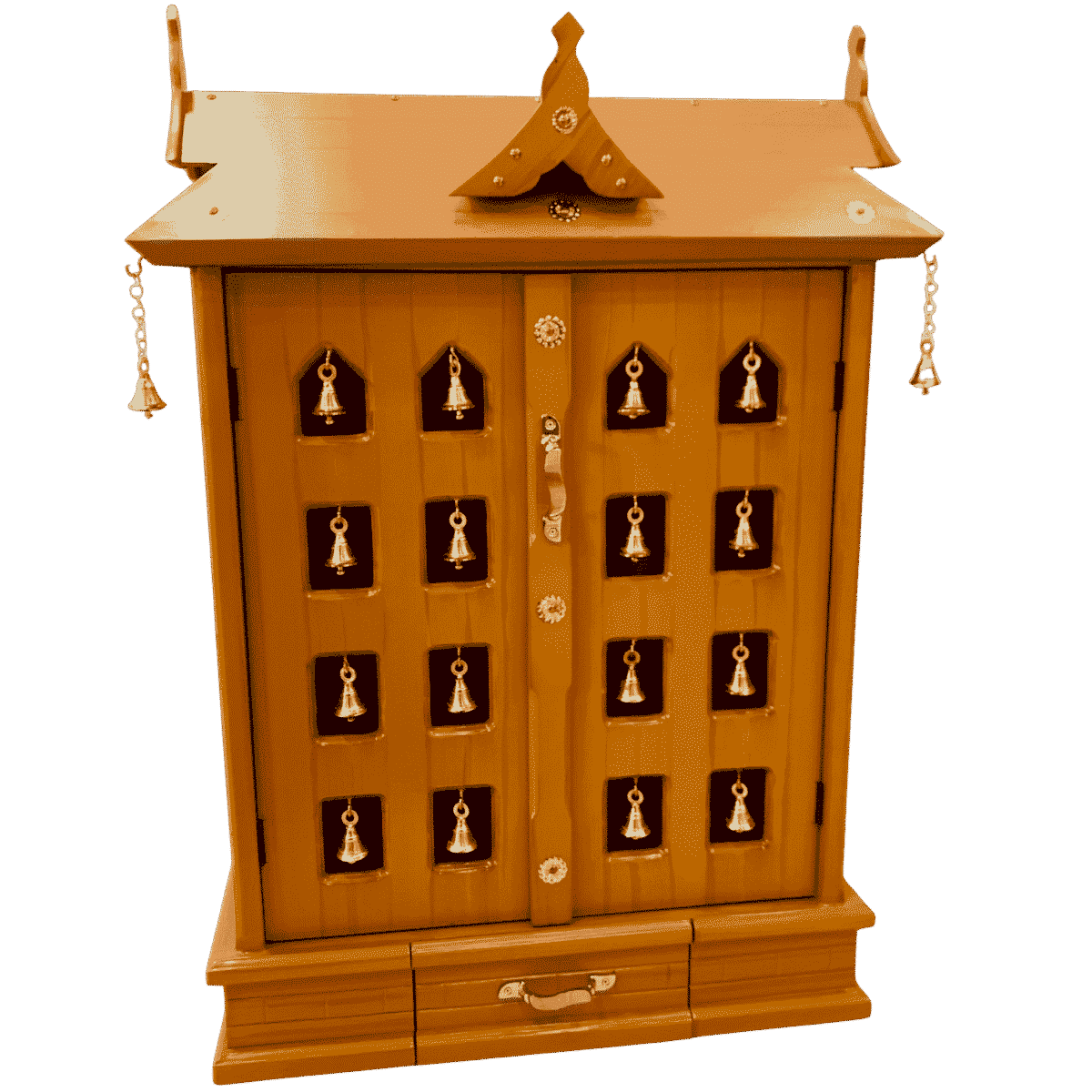 16 Bell Ambalam, Solid Wood For Home Mandir And Prayer Space