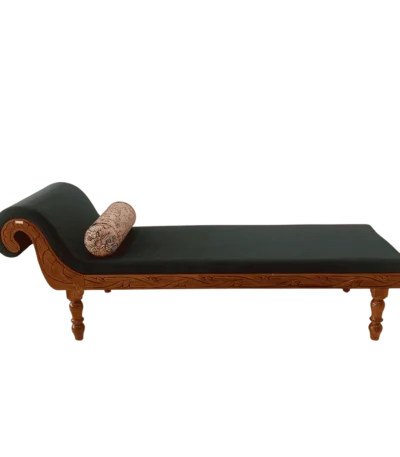 Ottathala Teak Adippadi Diwan Cot adds a soft, sophisticated touch to living interiors