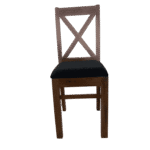 Stylish X Teak Cushion Dining Chair with unique X-shaped back design