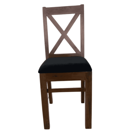 Stylish X Teak Cushion Dining Chair with unique X-shaped back design