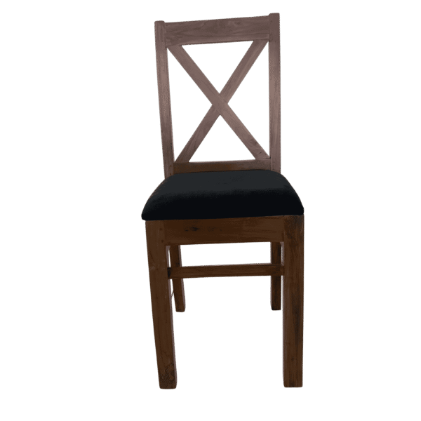 Stylish X Teak Cushion Dining Chair with unique X-shaped back design