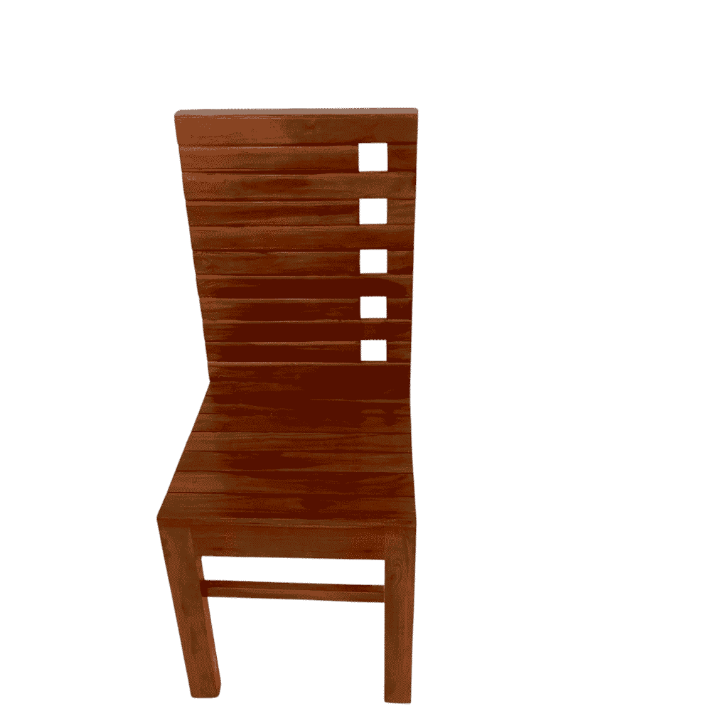 Solid wood One Side Hole Acacia Palaka Dining Chair with natural acacia finish
