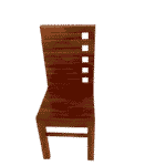 Solid wood One Side Hole Acacia Palaka Dining Chair with natural acacia finish