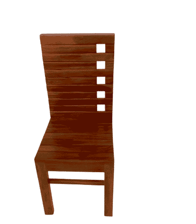Solid wood One Side Hole Acacia Palaka Dining Chair with natural acacia finish