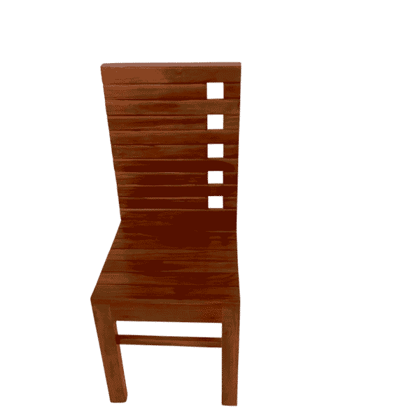 Solid wood One Side Hole Acacia Palaka Dining Chair with natural acacia finish