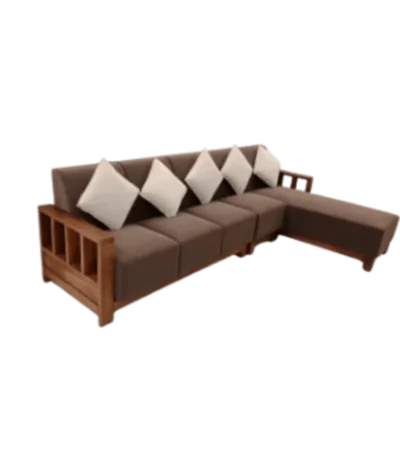 Elegance Teak Corner Sofa Set 4+Diwan