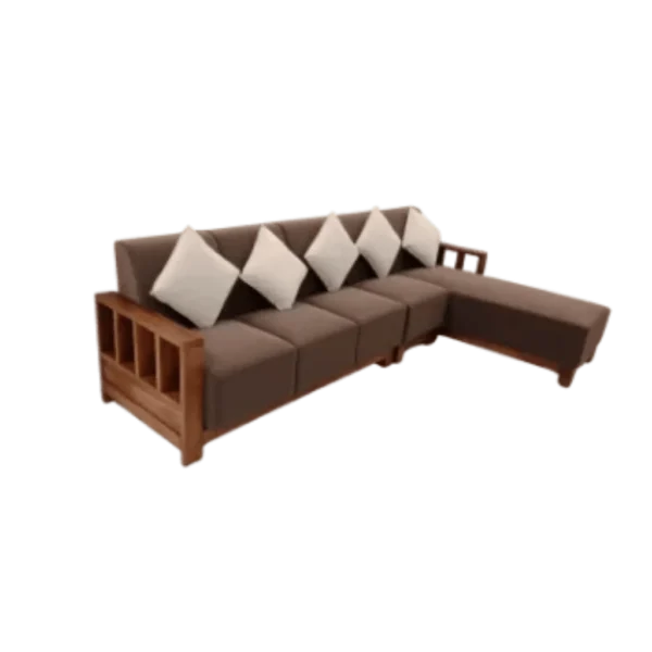 Elegance Teak Corner Sofa Set 4+Diwan
