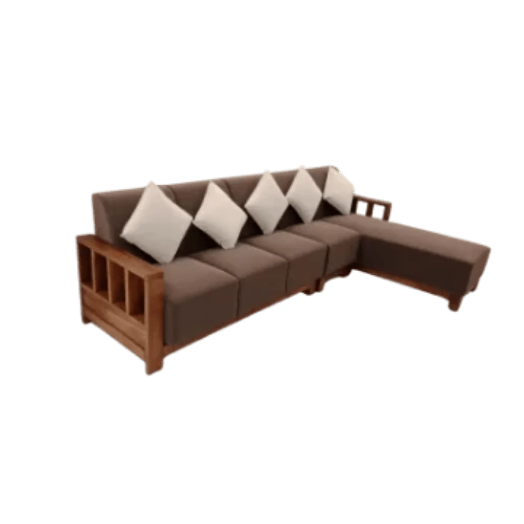Elegance Teak Corner Sofa Set 4+Diwan