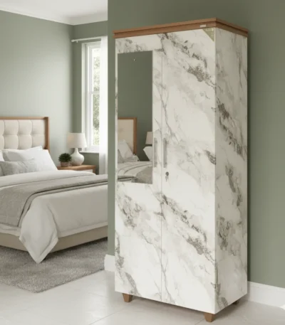 Compact 2 Door Particle Board Almirah combining dressing convenience and storage