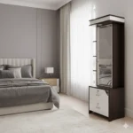 Fancy White Particle Board Dressing Table with box-style storage for cosmetics and essentials