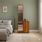 Full Mirror Particle Board Dressing Table visually opens up your room while keeping essentials organized.