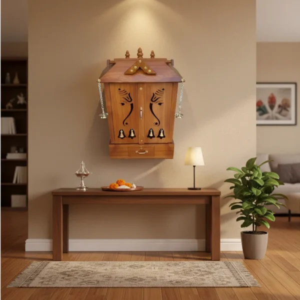 Ganapathy Ambalam a serene wooden temple that enhances the sanctity of your pooja room