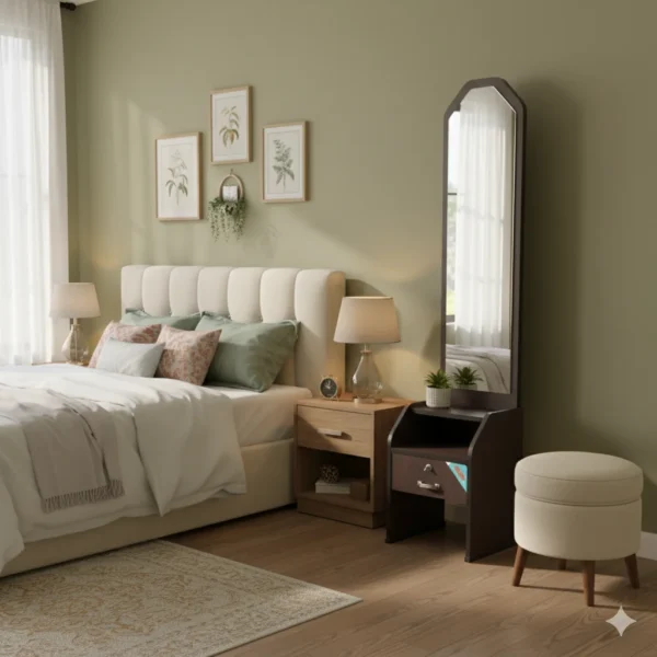 Hexagon Particle Board Dressing Table crafted for contemporary bedrooms.