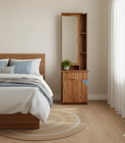 Premium Particle Board Dressing Table offers organized space for makeup and accessories