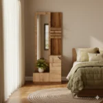 Stepped Particle Board Dressing Table effortless with a full mirror and a sleek particle board finish.
