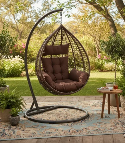 Pappaya Metallic Wicker Swing Big