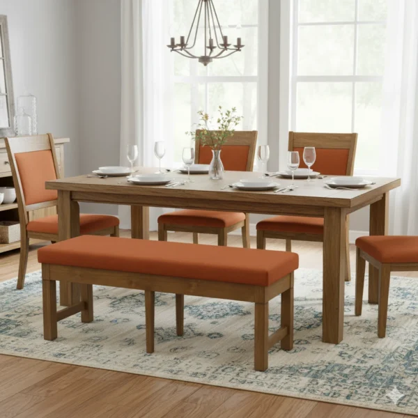 Cushioned Teak Dinning Bench 5×3