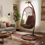 Nake Metallic Wicker Swing