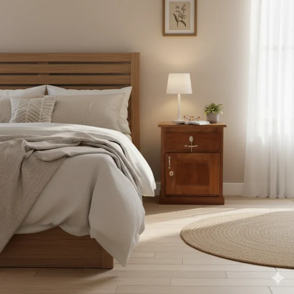 1 Draw 1 Door Teak Side Table
