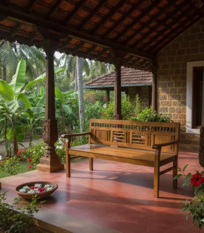 CNC Cutting Teak Bench 3 Seater