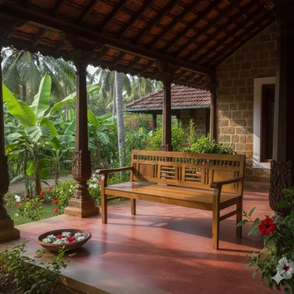 CNC Cutting Teak Bench 3 Seater