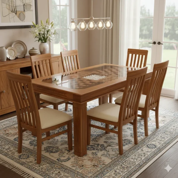 Biscuit Katta Acacia Dining Table 4×3