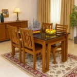 Double Leg Teak Dinning Table 6×3