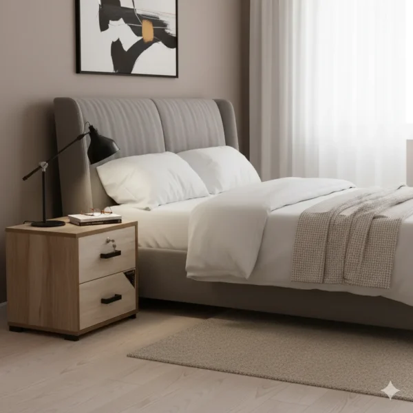 Ivory Particle Board Side Table