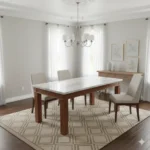 Kalli Acacia Dining Table 6x3 with Artificial Marble Top