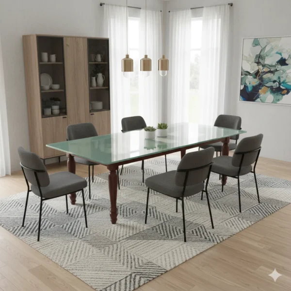 Magudam Teak Dining Table 6×3 for spacious traditional dining rooms